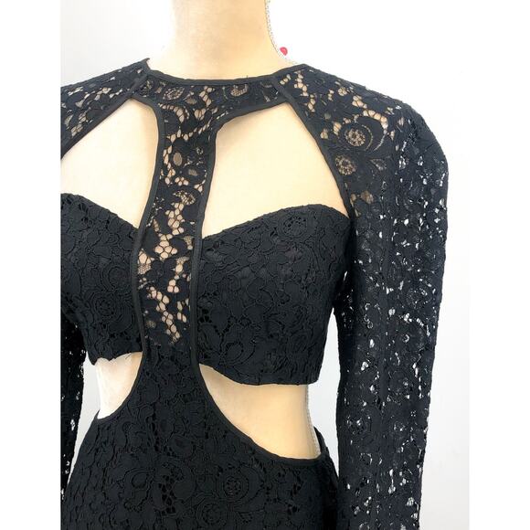 BARDOT Women's Cutout Lace Dress XL US 10 Black Long Sleeve NWT - Picture 8 of 15